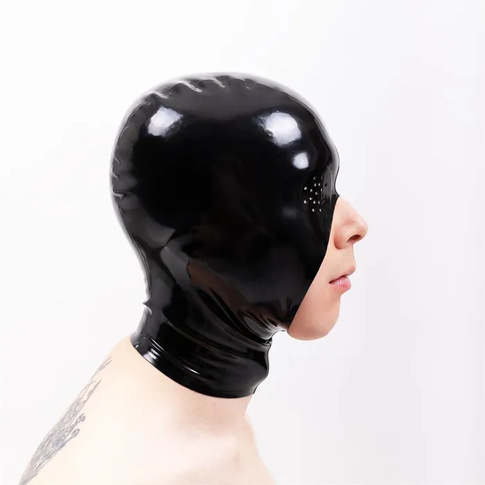 Dildos REGULATION Rubber Cocksucker Hood Open Face Pin Eyes