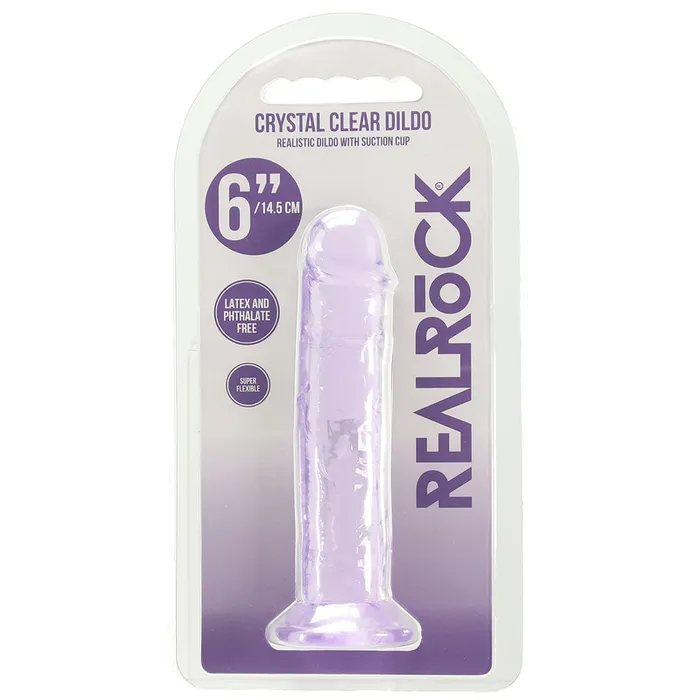 Dildos Shots Toys RealRock Crystal Clear Jelly 6 Inch Dildo in Purple Dildos Shots Toys RealRock Crystal Clear Jelly 6 Inch Dildo in Purple