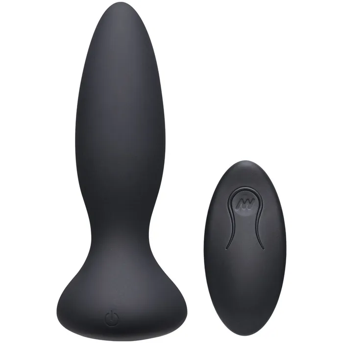 Doc Johnson A Play Adventurous VIBE Silicone Vibrating Butt Plug with Remote Black Doc Johnson Anal