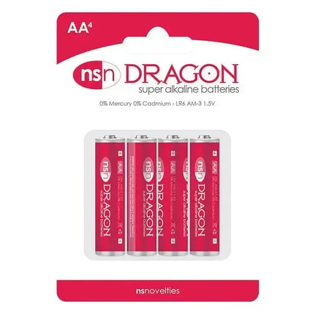 Dragon Male Sex Toys Dragon Alkaline Batteries AA Size Pack of 4
