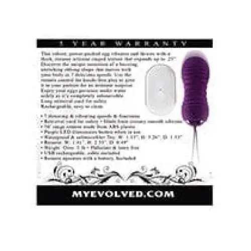 Evolved Evolved Eager Egg Vibrating Thrusting Egg with Wireless Remote Female Sex Toys