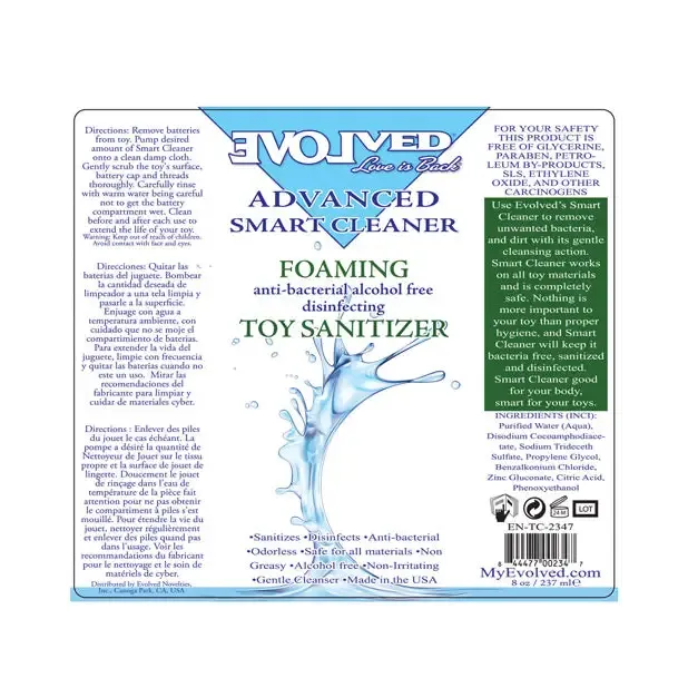 Evolved Evolved Smart Cleaner Foaming 8 Oz Vibrators Evolved Evolved Smart Cleaner Foaming 8 Oz Vibrators