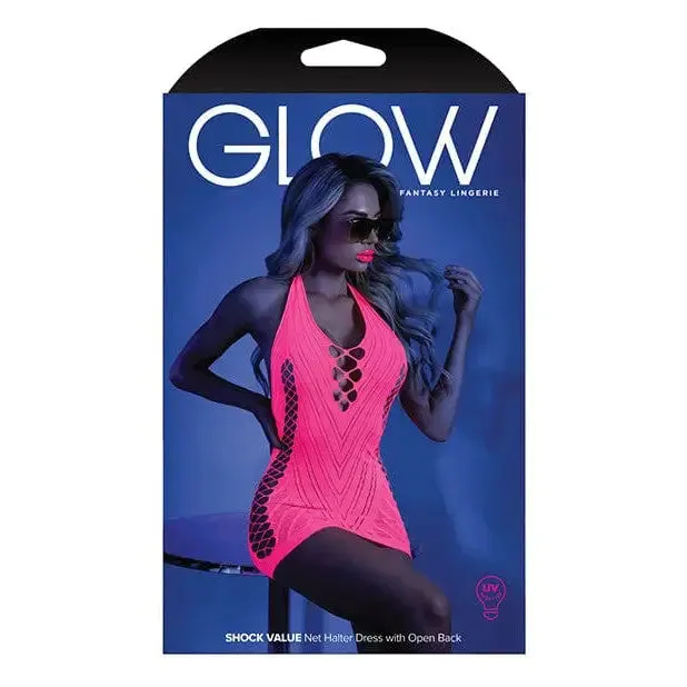 Fantasy Lingerie Anal Glow Shock Value Black Light Net Halter Dress by Fantasy Lingerie