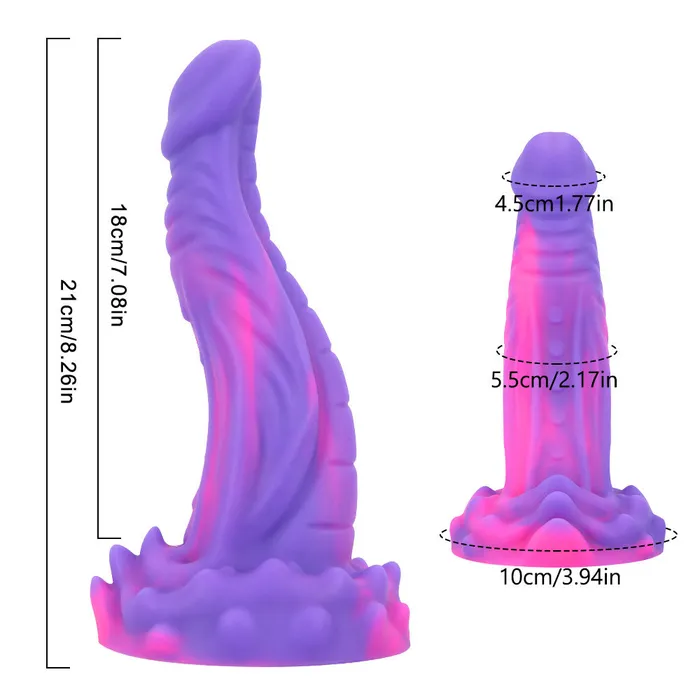 Female Sex Toys Modi Mixed Color Mamba Colored Liquid Silicone Flexible Snake Head Dildo with Strong Suction Cup 83 inch
