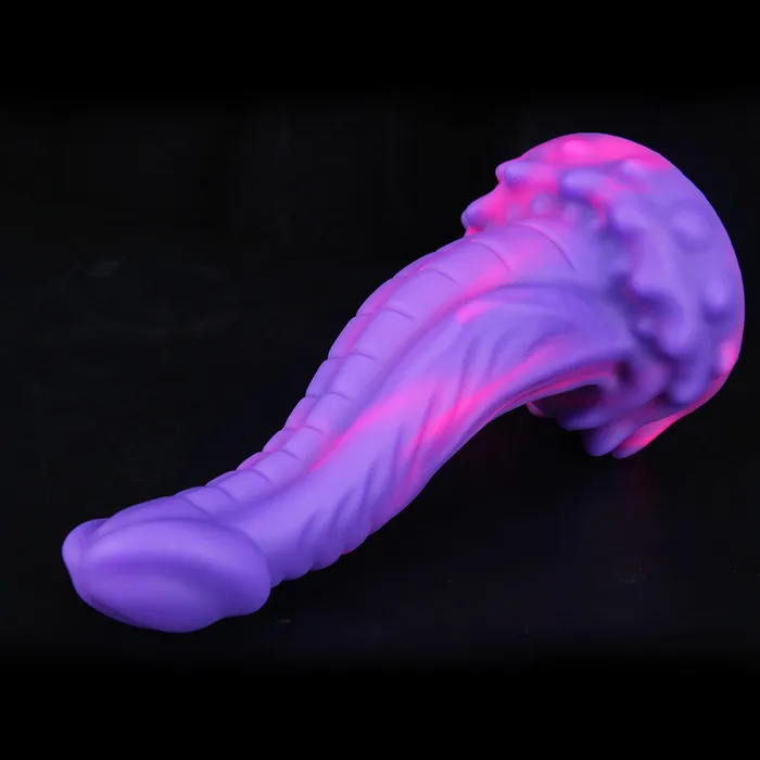 Female Sex Toys Modi Mixed Color Mamba Colored Liquid Silicone Flexible Snake Head Dildo with Strong Suction Cup 83 inch