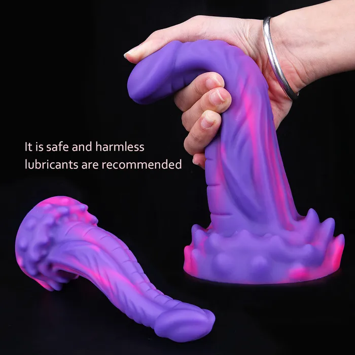 Female Sex Toys Modi Mixed Color Mamba Colored Liquid Silicone Flexible Snake Head Dildo with Strong Suction Cup 83 inch