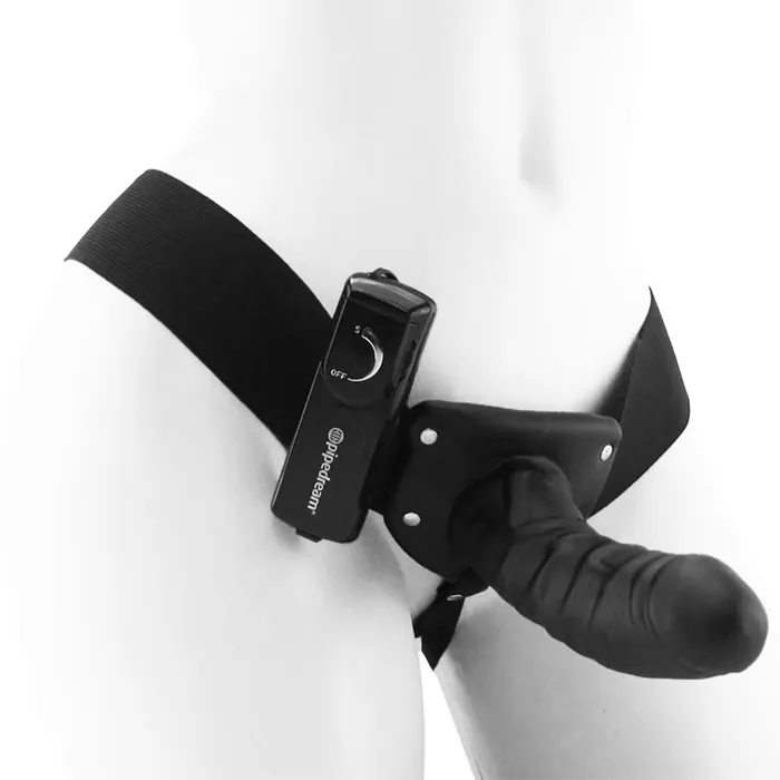 Female Sex Toys Pipedream Fetish Fantasy Hollow Vibrating StrapOn in Black