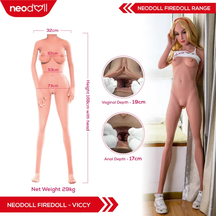 Fire Doll Viccy Realistic Sex Doll Tongue included 168cm Light Tan Fire Doll Male Sex Toys