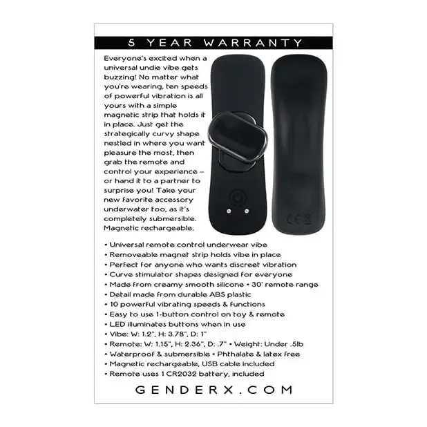 Gender X Our Undie Vibe Black Gender X Anal