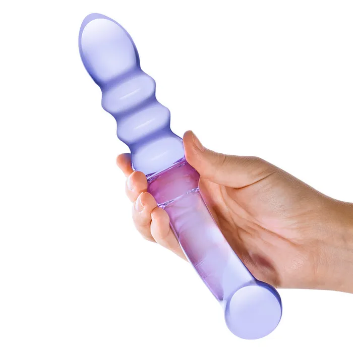 GLAS Dildos GLAS Purple Rain Ribbed Dildo