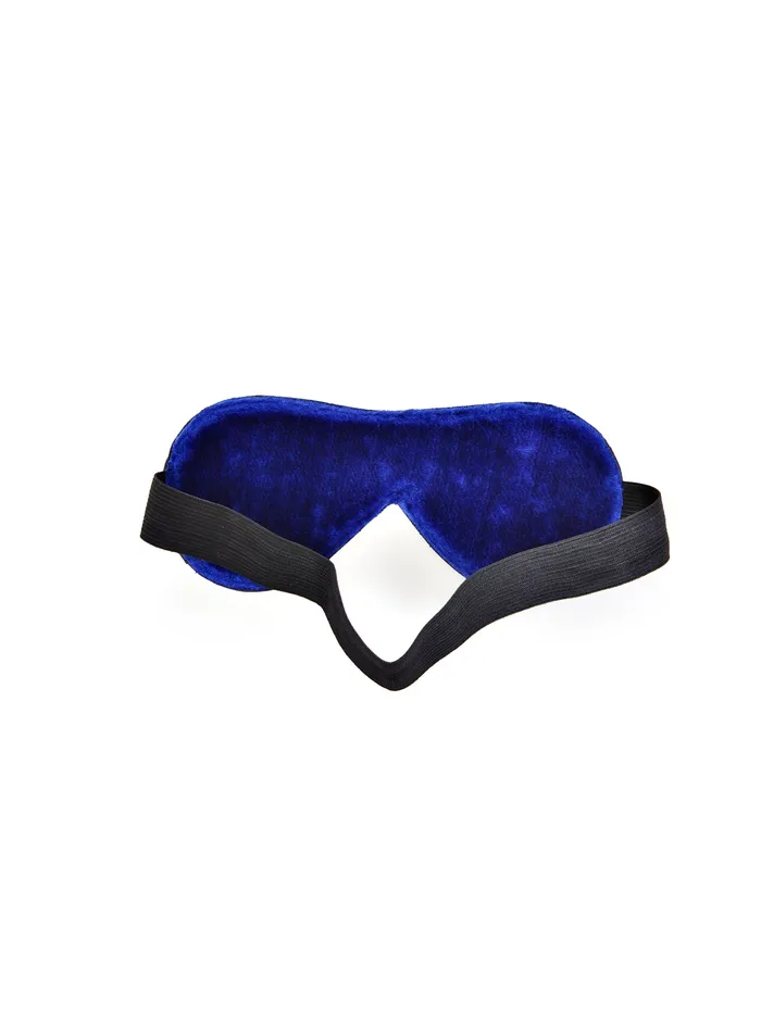HonourSkintwocom Leather Blindfold With Blue Fur Lining One Size Mens Underwear