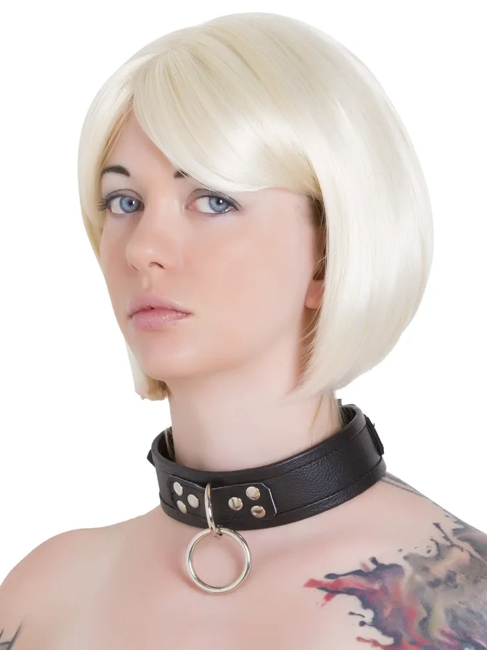 HonourSkintwocom Male Sex Toys Leather DRing ORing Collar in Black