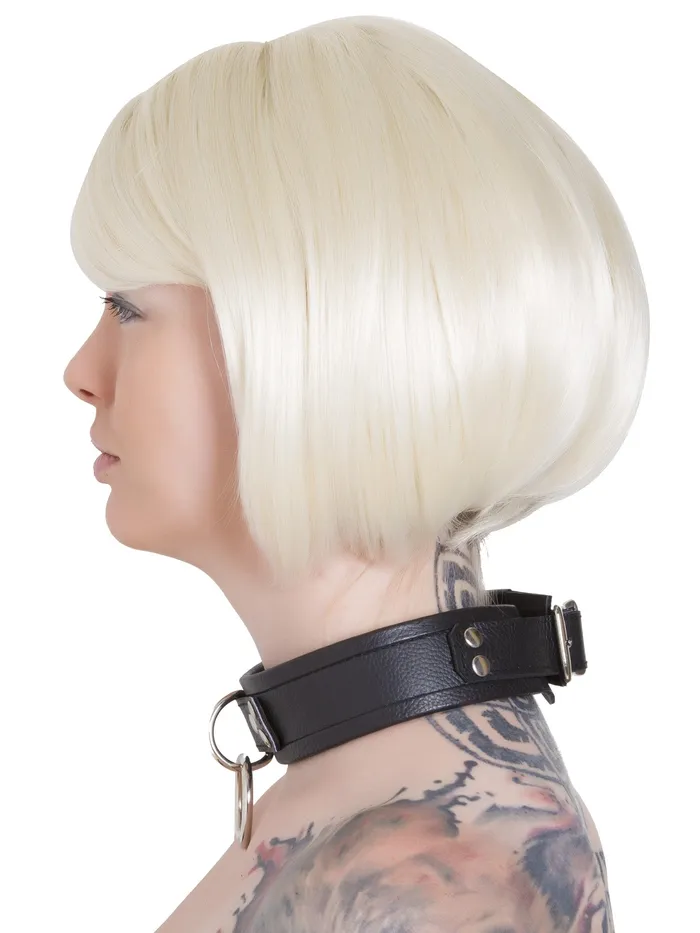 HonourSkintwocom Male Sex Toys Leather DRing ORing Collar in Black