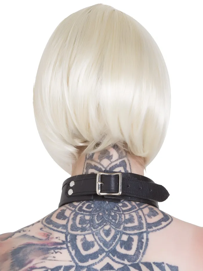 HonourSkintwocom Male Sex Toys Leather DRing ORing Collar in Black