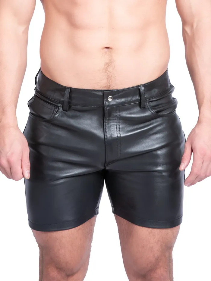 HonourSkintwocom Restraints Mens Leather MidLength Shorts
