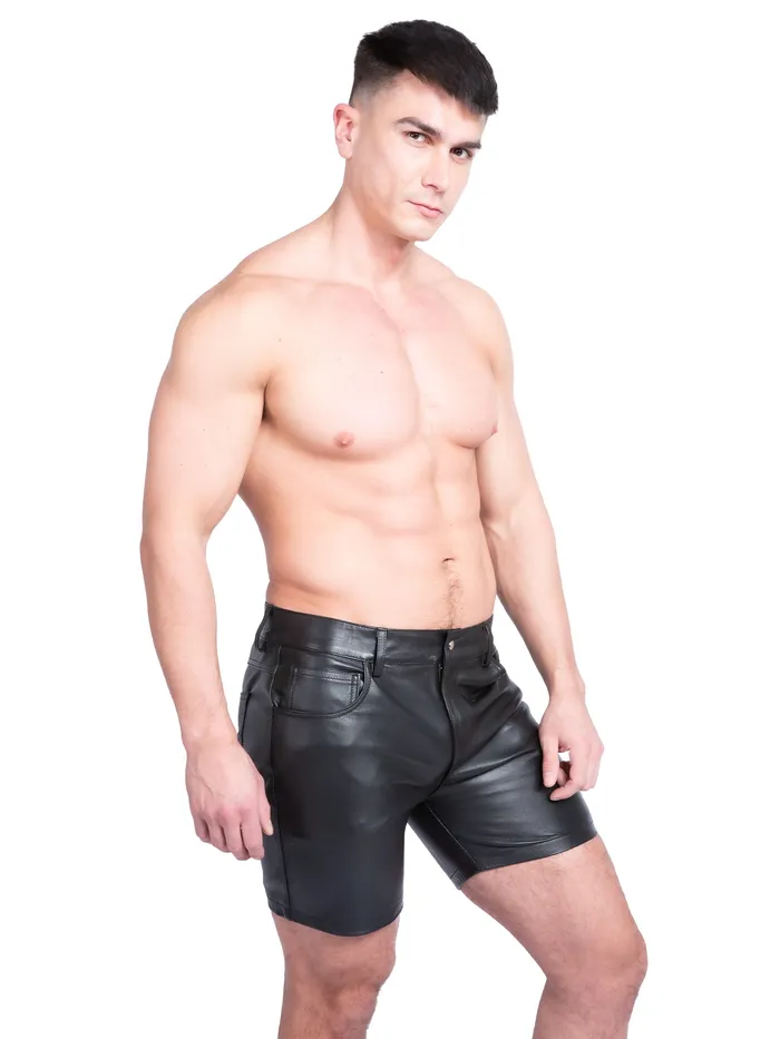 HonourSkintwocom Restraints Mens Leather MidLength Shorts HonourSkintwocom Restraints Mens Leather MidLength Shorts