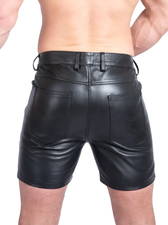 HonourSkintwocom Restraints Mens Leather MidLength Shorts HonourSkintwocom Restraints Mens Leather MidLength Shorts