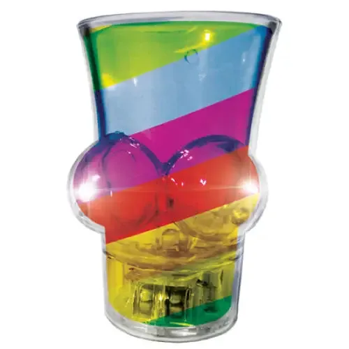 Hott Products Unlimited Dildos Light Up Rainbow Boobie Shot Glass