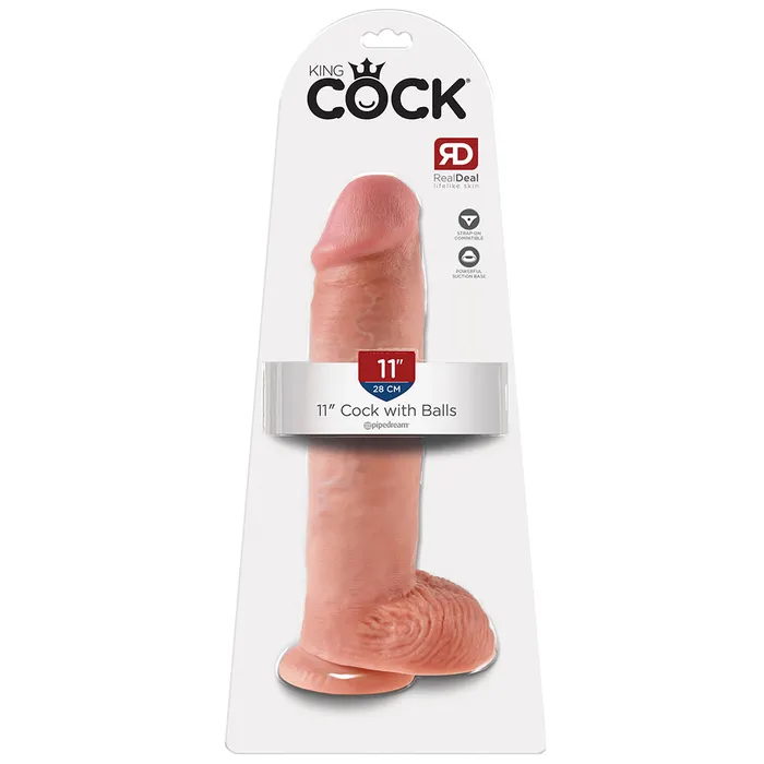King Cock 11 Inch Cock with Balls in Flesh Pipedream Dildos
