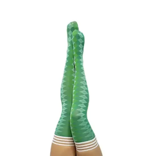 Kixies Female Sex Toys Kixies On Point Collection Par 4 Green Argyle ThighHigh Stockings Size A Kixies Female Sex Toys Kixies On Point Collection Par 4 Green Argyle ThighHigh Stockings Size A