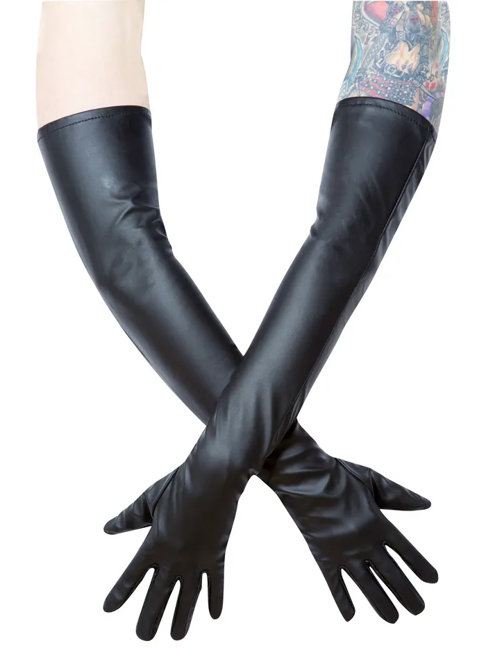 Leatherette Gloves Black HonourSkintwocom Anal