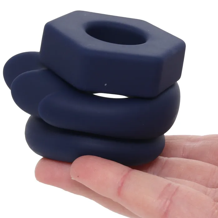 Lonzo Liquid Silicone Ring Set in Navy Blue Maia Female Sex Toys