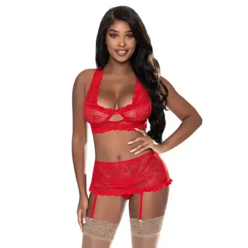 Magic Silk Ooh La Lace Bralette Garter Skirt GString Set Red LXL Magic Silk Anal Magic Silk Ooh La Lace Bralette Garter Skirt GString Set Red LXL Magic Silk Anal