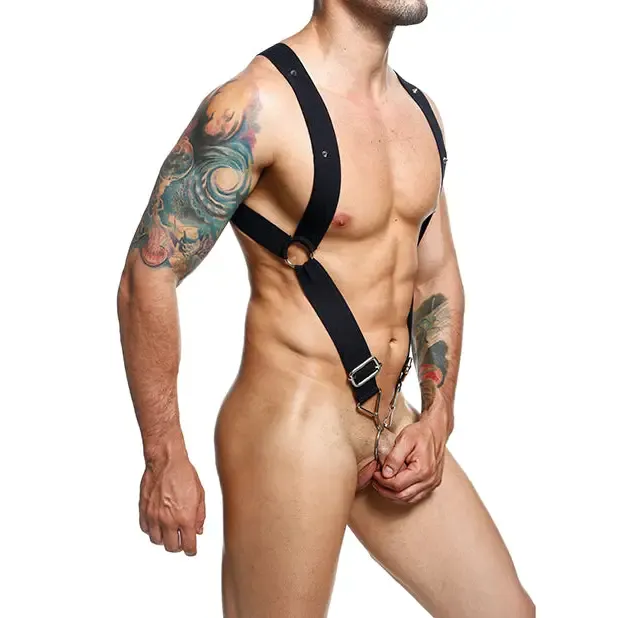 Male Basics Anal Male Basics Dngeon Straight Back Harness Black Os