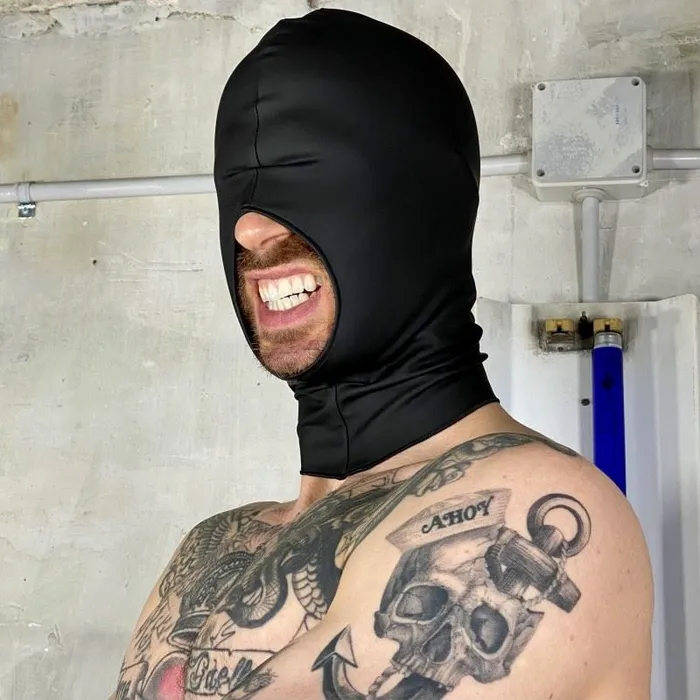 Male Sex Toys Boxer Barcelona BOXER Neo Latex Mask No Eyes and Cocksucker