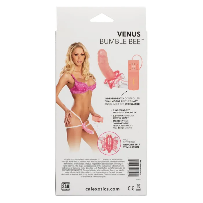Male Sex Toys CalExotics CalExotics Venus Bumble Bee Venus Penis With Remote Pink