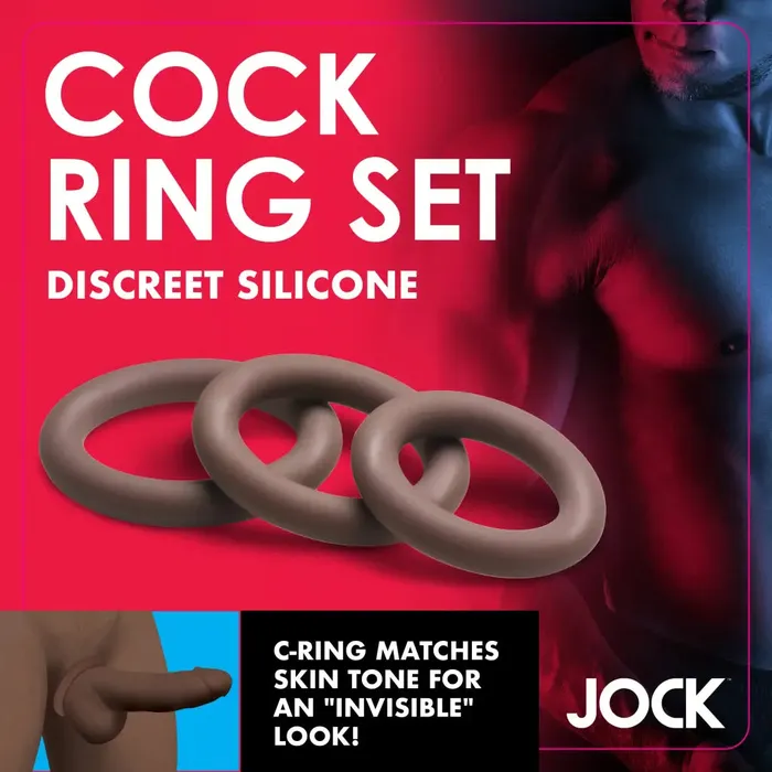 Male Sex Toys Curve Toys Discreet Silicone Cock Ring Set Dark