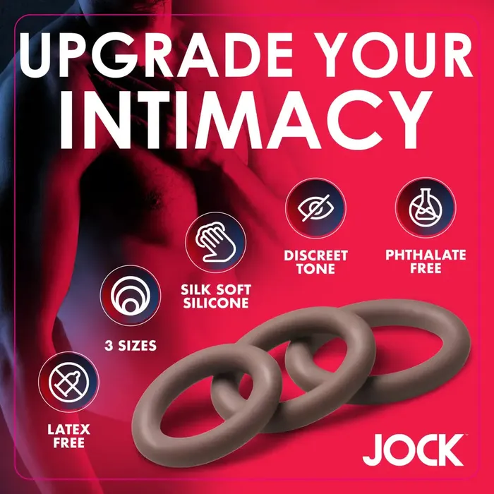 Male Sex Toys Curve Toys Discreet Silicone Cock Ring Set Dark
