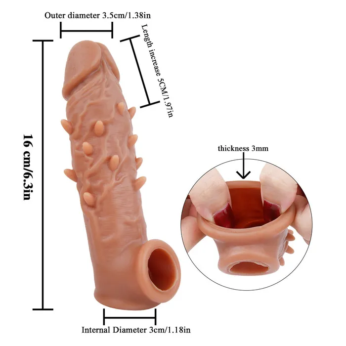 Male Sex Toys Dear Rabbits M2 Barb 2 Extra Inches Penis Extender with Ball Loop