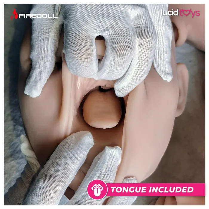 Male Sex Toys Fire Doll Fire Doll Viccy Realistic Sex Doll Tongue included 148cm Light Tan