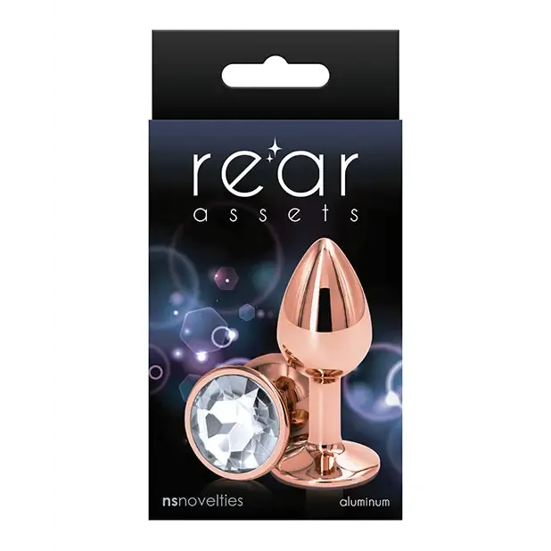 Male Sex Toys NS Novelties Rear Assets Rose Gold Anal Plug with Jewel