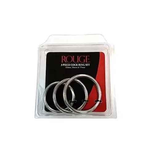 Male Sex Toys Rouge Stainless Steel Stainless Steel 3 Piece Cock Ring Set 55mm50mm45mm in Clamshell Male Sex Toys Rouge Stainless Steel Stainless Steel 3 Piece Cock Ring Set 55mm50mm45mm in Clamshell