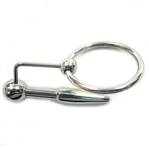 Male Sex Toys Stainless Steel Urethral Probe Cock Ring Rouge