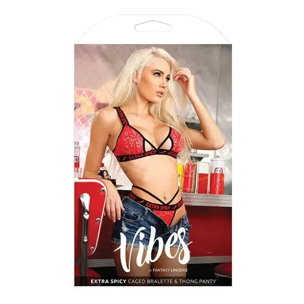 Male Sex Toys Vibes Extra Spicy Caged Bralette Thong Fantasy Lingerie