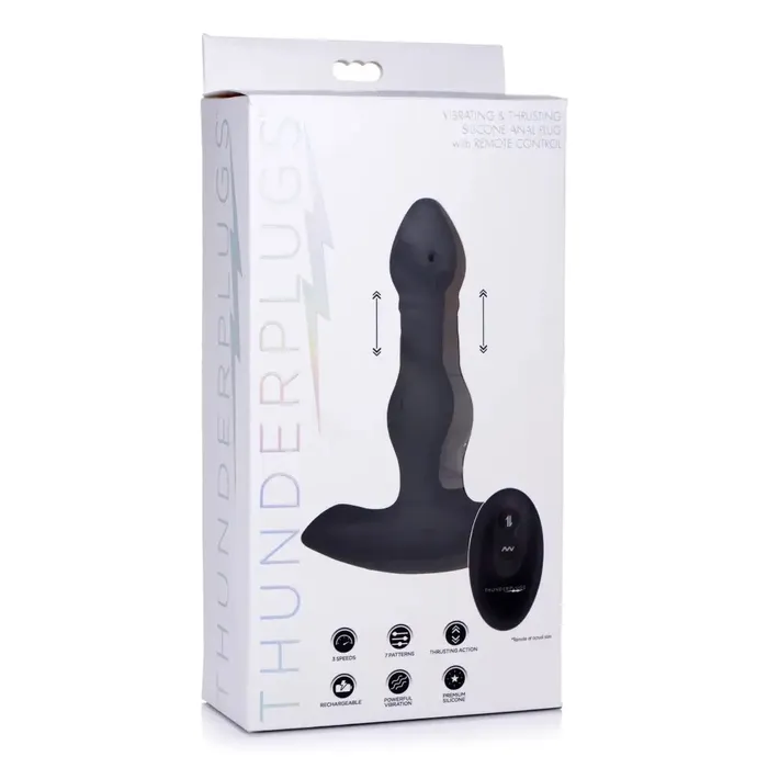 Male Sex Toys Vibrating And Thrusting Remote Control Silicone Anal Plug Thunderplugs