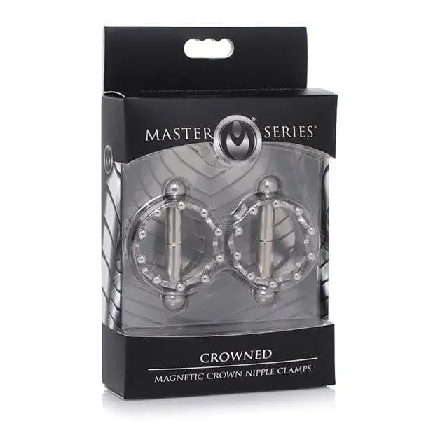 Master Series Anal Master Series Crowned Magnetic Nipple Clamps Silver