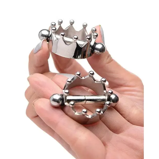 Master Series Anal Master Series Crowned Magnetic Nipple Clamps Silver Master Series Anal Master Series Crowned Magnetic Nipple Clamps Silver