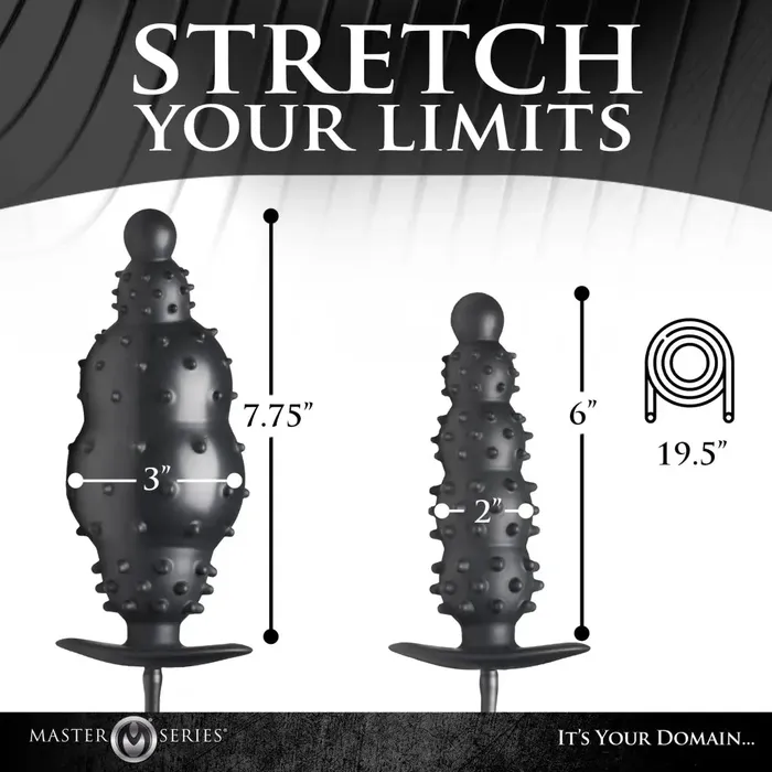 Master Series Male Sex Toys Ass Puffer Nubbed Inflatable Silicone Anal Plug