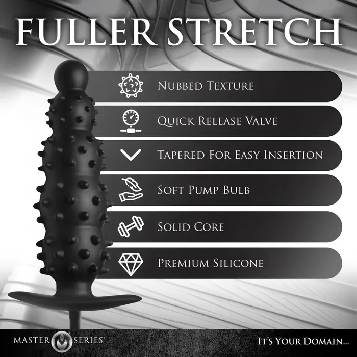 Master Series Male Sex Toys Ass Puffer Nubbed Inflatable Silicone Anal Plug