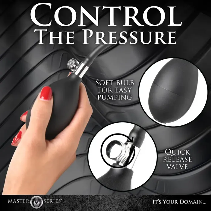 Master Series Male Sex Toys Ass Puffer Nubbed Inflatable Silicone Anal Plug