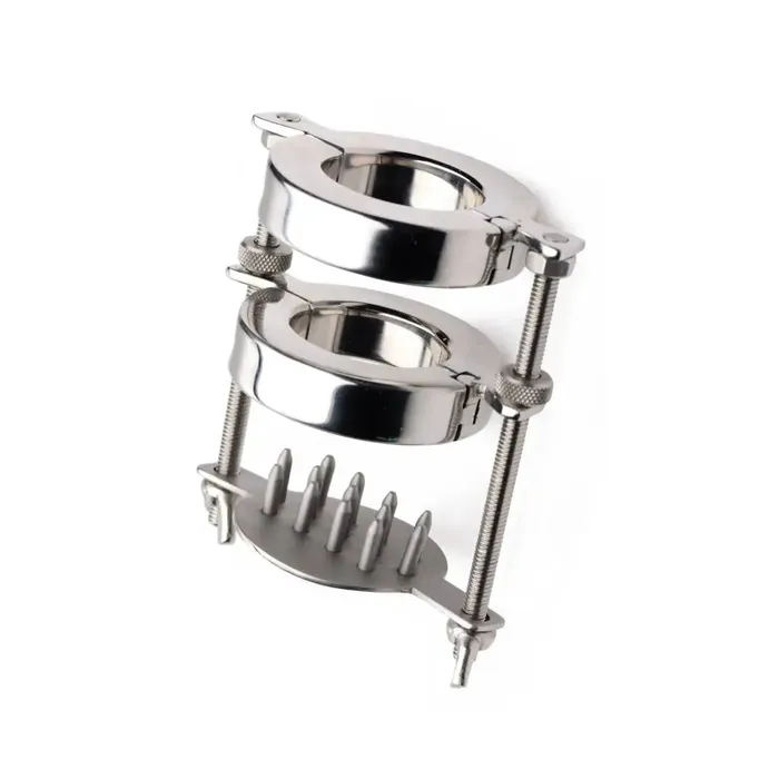 Master Series Male Sex Toys Stainless Steel Spiked Cbt Ball Stretcher And Crusher Master Series Male Sex Toys Stainless Steel Spiked Cbt Ball Stretcher And Crusher