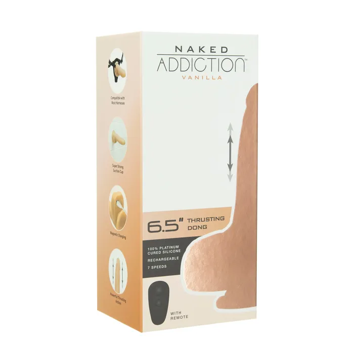 Naked Addiction 65 Thrusting Dong With Remote Vanilla Naked Addiction Dildos