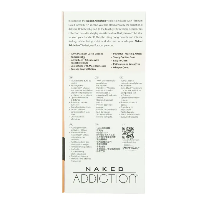 Naked Addiction 65 Thrusting Dong With Remote Vanilla Naked Addiction Dildos