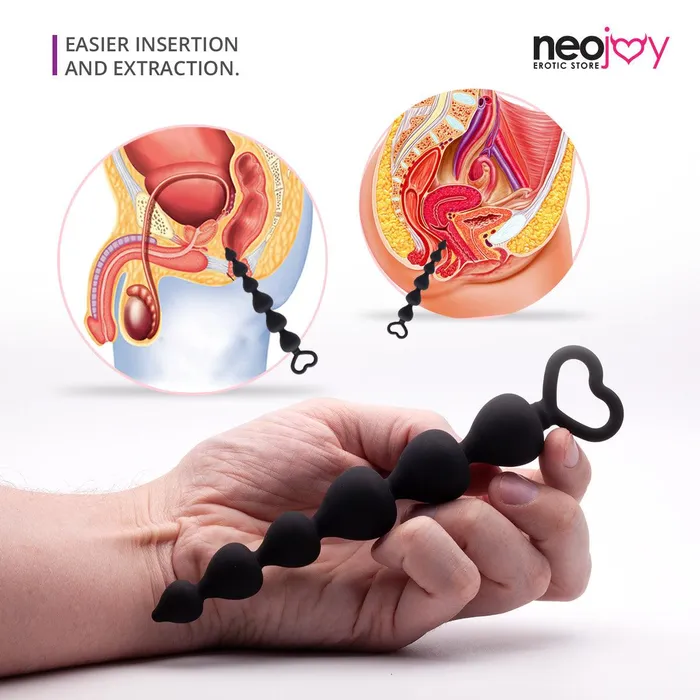 Neojoy Anal Neojoy Love Anal Beads Silicone Black 69 inch 1745cm