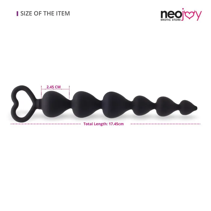 Neojoy Anal Neojoy Love Anal Beads Silicone Black 69 inch 1745cm