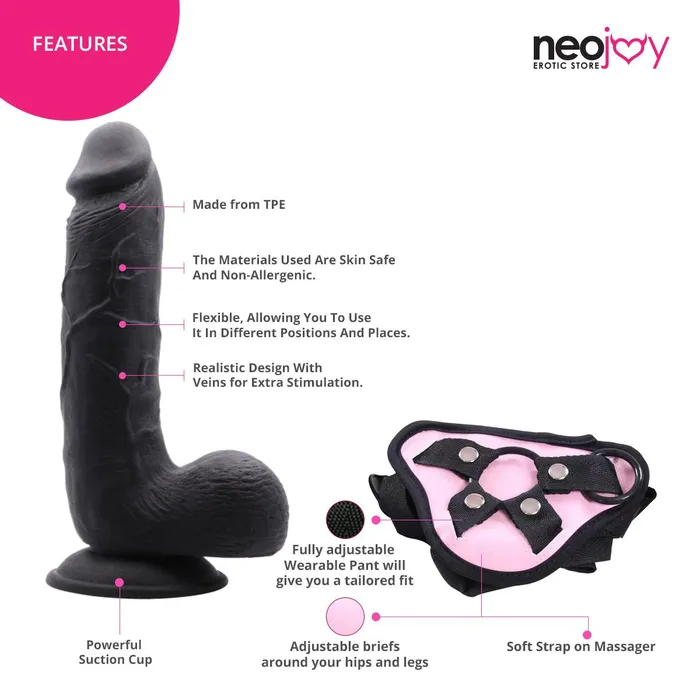 Neojoy Chubby Dildo With StrapOn Dong 2134cm 84 inch Neojoy Female Sex Toys